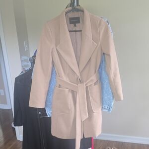 Tan Women's Coat with Belt